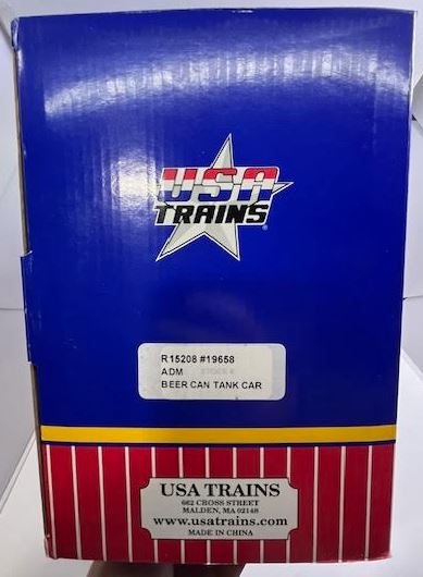USA Trains R15208 G Gauge ADM Beer Can Tank Car #19658 (Metal Wheels)