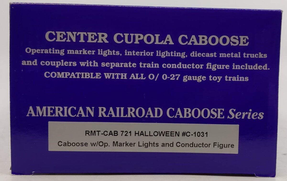 RMT CAB721 O Gauge Halloween Lighted Caboose w/ Marker Lights & Figure #C-1031