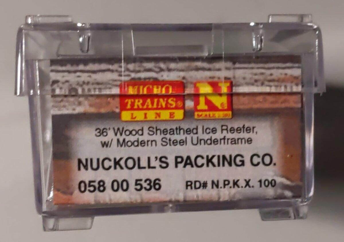 Micro-Trains 05800536 N Nuckoll's Packing Co. 36' Wood Sheathed Reefer #100