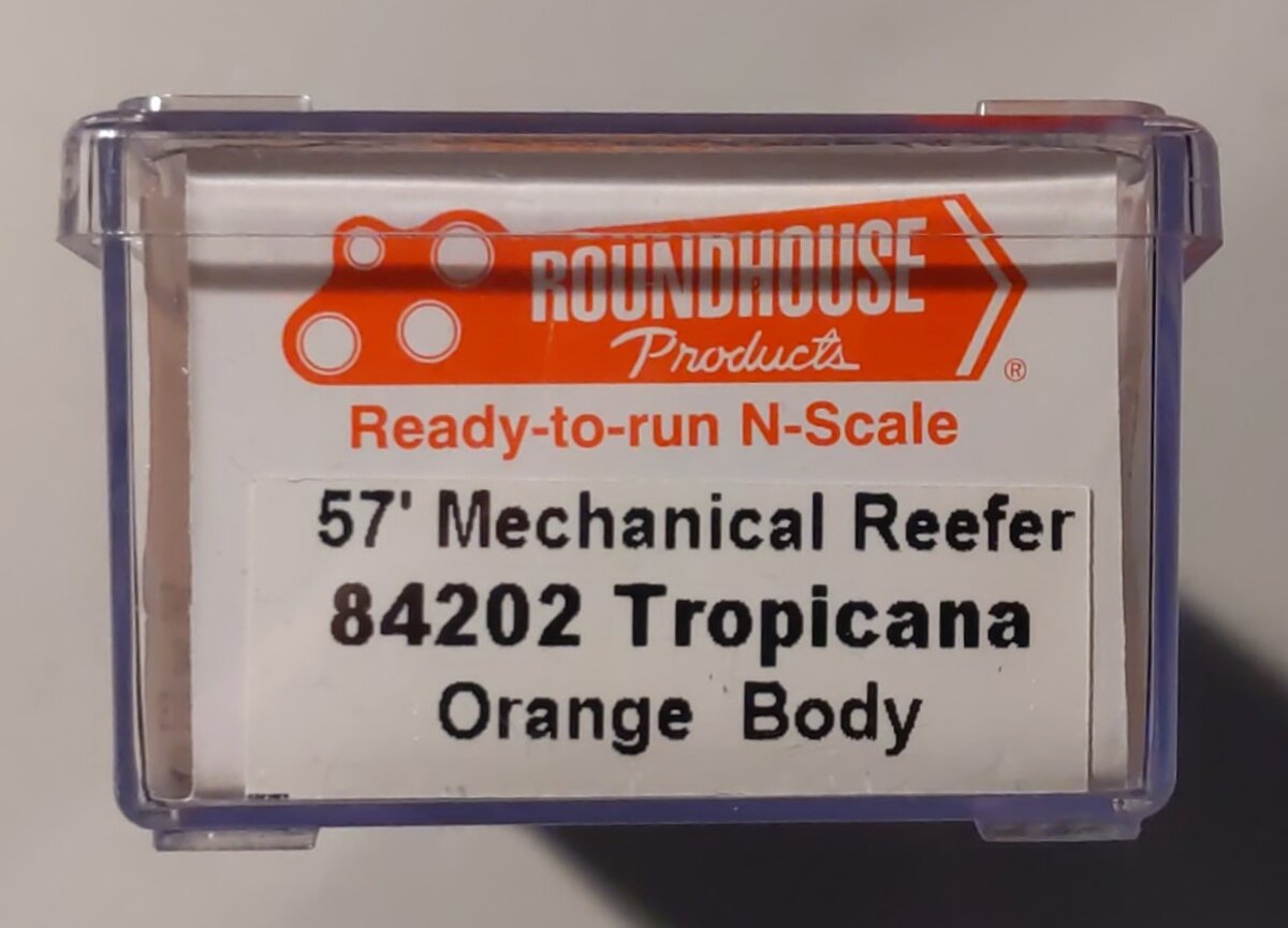 Roundhouse 84202 N Scale Tropicana 57' Mechanical Reefer Car #235 NIB