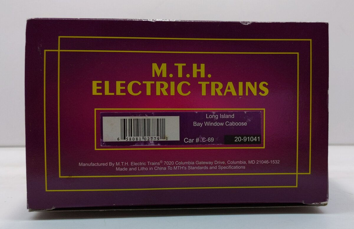 MTH 20-91041 Long Island Bay Window Caboose #C-69 LN/Box