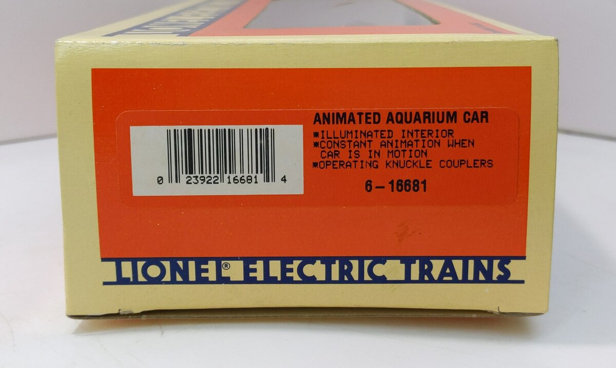 Lionel 6-16681 O Gauge Gold Animated Shark Aquarium Car LN/Box