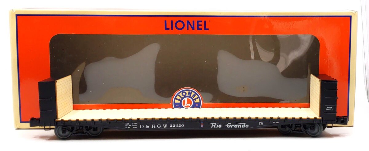 Lionel 1926402 O Rio Grande 50' Bulkhead Flatcar #22420