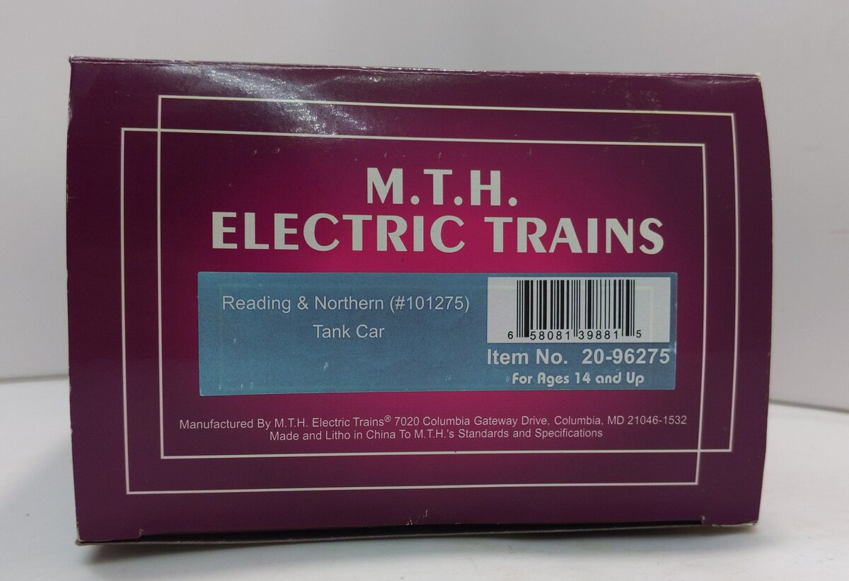 MTH 20-96275 O Reading & Northern Tank Car #101275