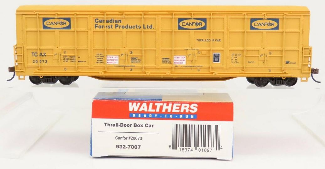 Walthers 932-7007 HO Scale Canfor Thrall-Door Boxcar #20073