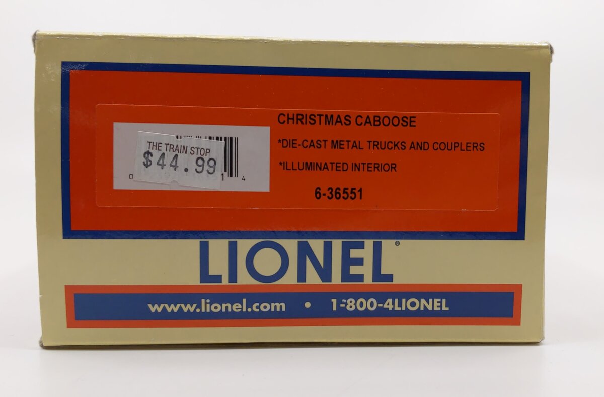 Lionel 6-36551 O Gauge Illuminated Christmas Cabooose #1225 LN/Box