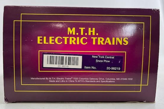 MTH 20-98219 O Gauge New York Central Snow Plow #X663 LN/Box