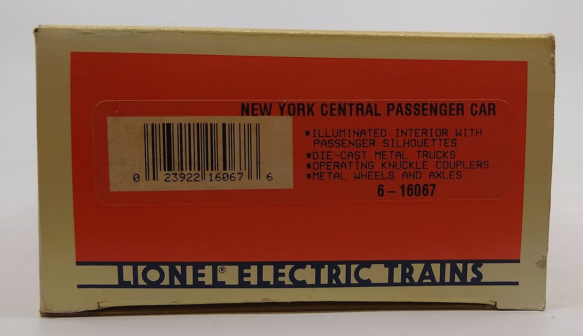 Lionel 6-16067 O Gauge New York Central "Silver Lake" Passenger Car LN/Box