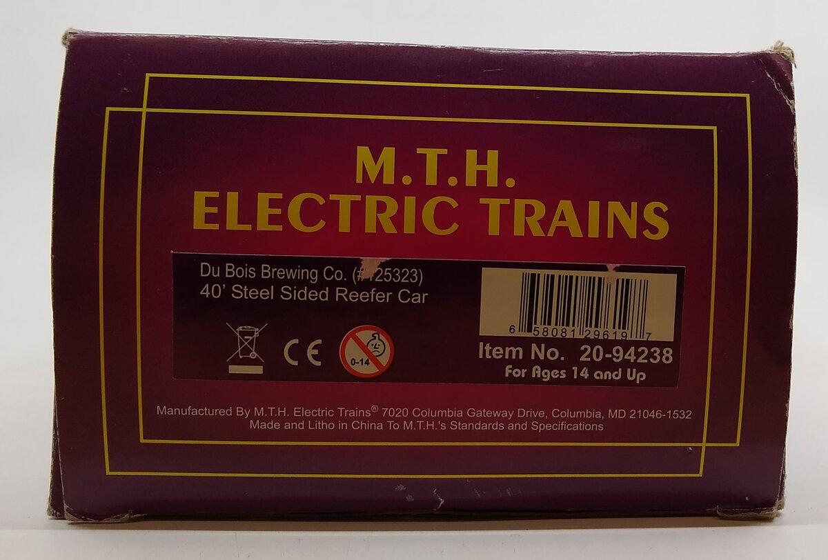 MTH 20-94238 Du Bois Brewing Co. 40' Steel Sided Reefer Car #125304