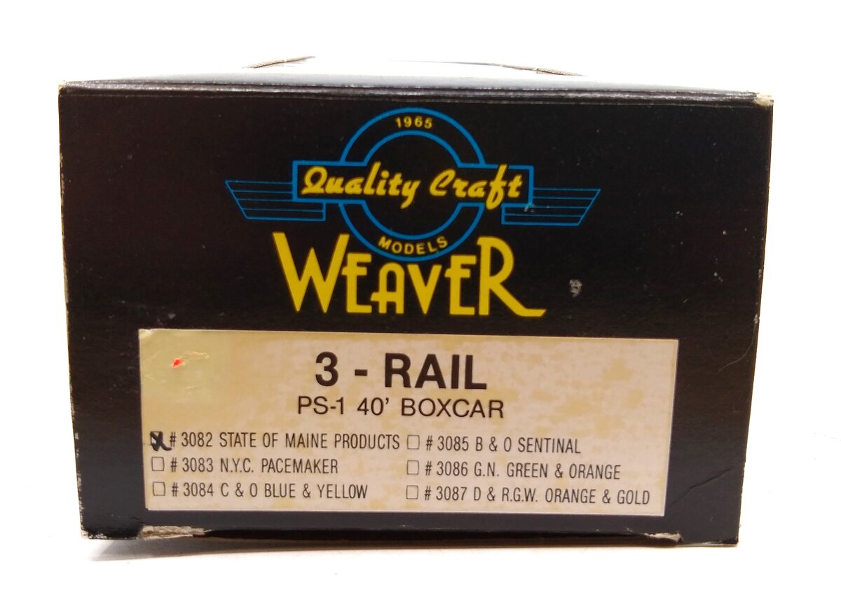 Weaver 3082 O Gauge State of Maine PS-1 40' Box Car #4344 (3-Rail) LN/Box