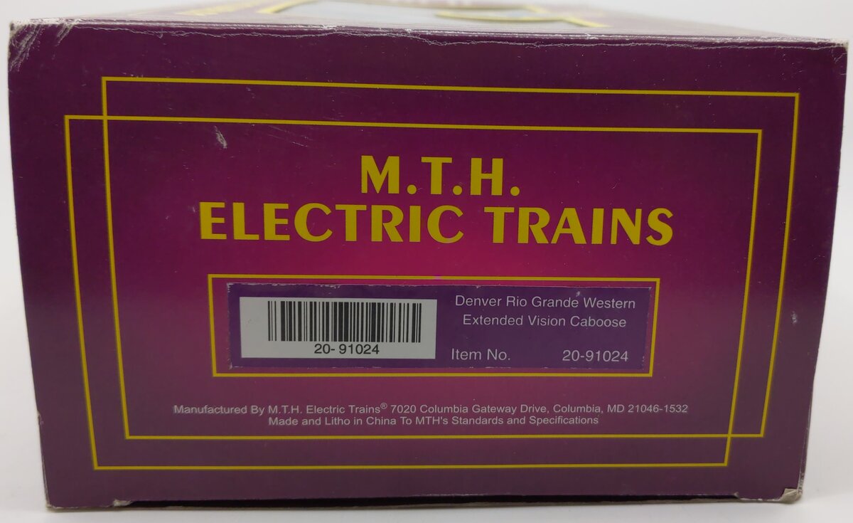 MTH 20-91024 O Gauge Denver & Rio Grande Western Extended Vision Caboose #01500 LN/Box