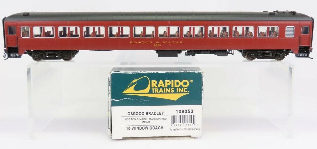 Rapido Trains 109053 HO Boston & Maine PS Osgood-Bradley 10-Window Coach #4608