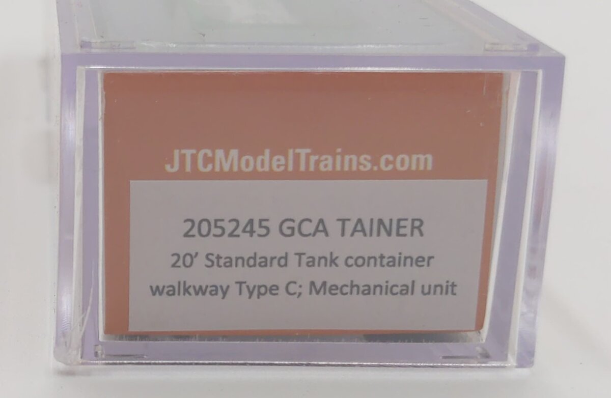 JTC Model Trains 205245 N GCA Tainer 20' Standard Tank Container (Pack of 2)