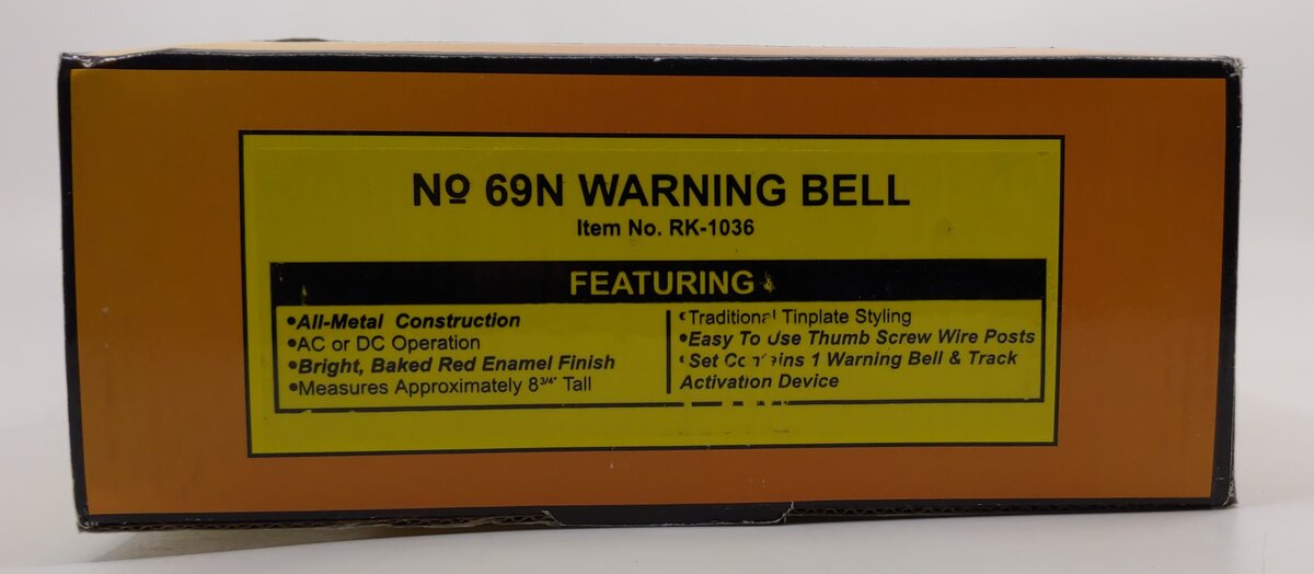 MTH 30-1036 O&O27 Gauge Red Tinplate Warning Bell Signal #69 W/Track Activation LN/Box