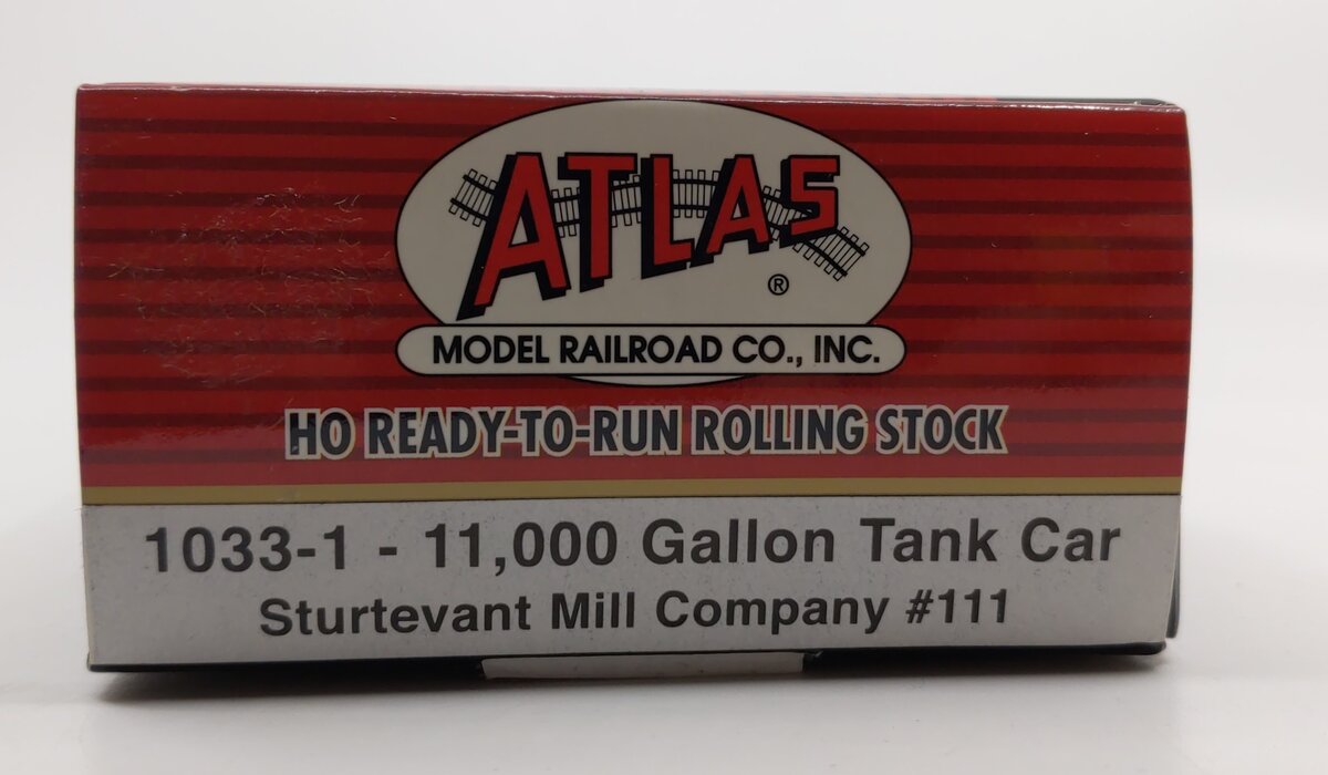 Atlas 1033-1 HO Sturtervant Mill Company 11,000 Gallon Tank Car #111 LN/Box