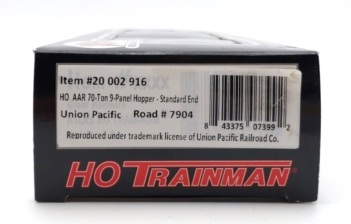 Atlas 20002916 HO Union Pacific 70 Ton 3-Bay Open Hopper #7904