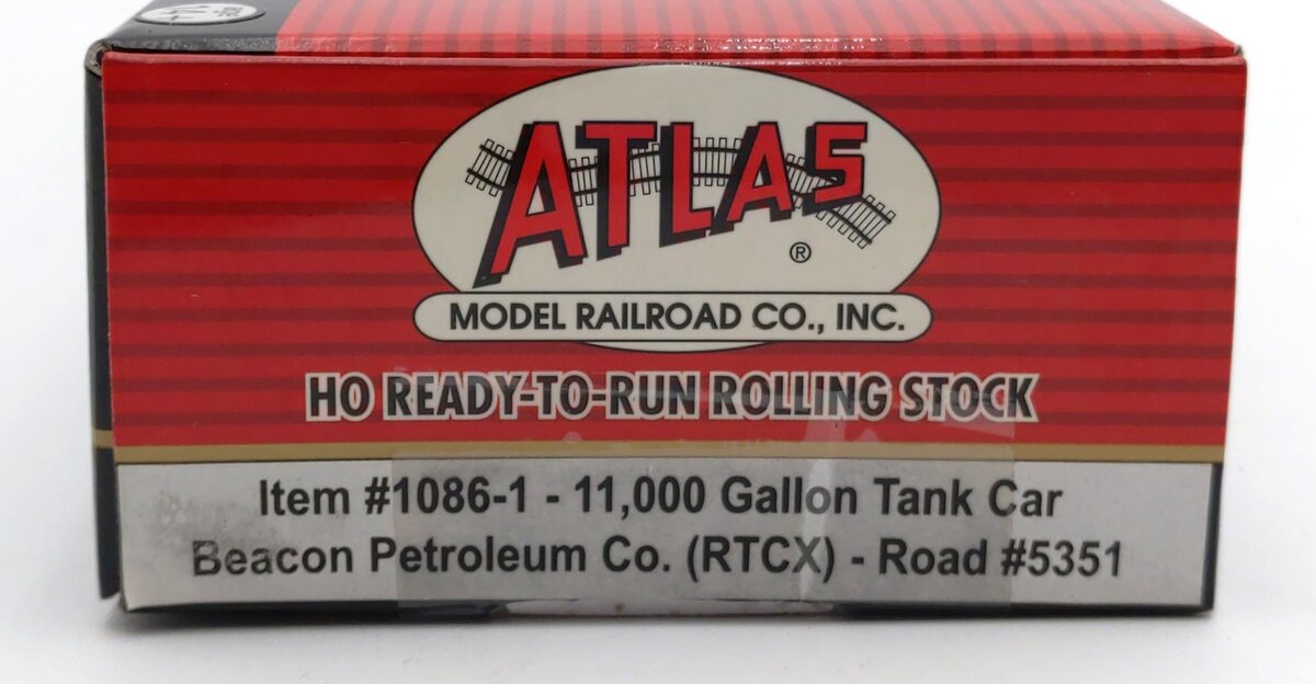 Atlas 1086-1 HO Scale RTCX Beacon Petroleum Co 11,000 Gallon Tank Car #5351