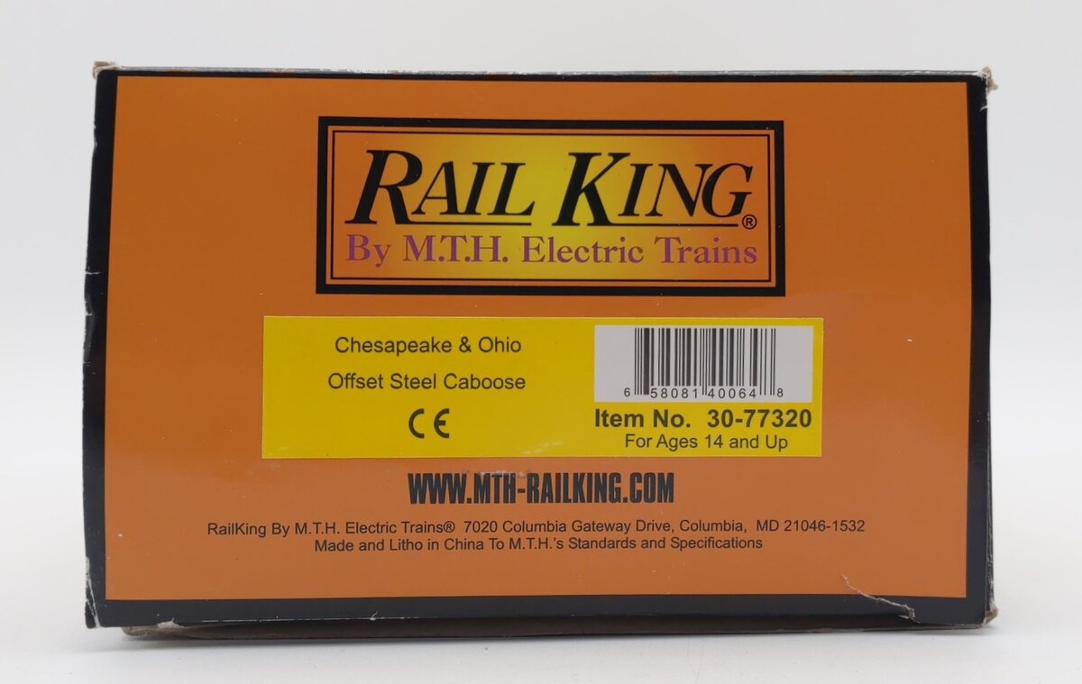 MTH 30-77320 O Chesapeake & Ohio RailKing Offset Steel Caboose Car #90390