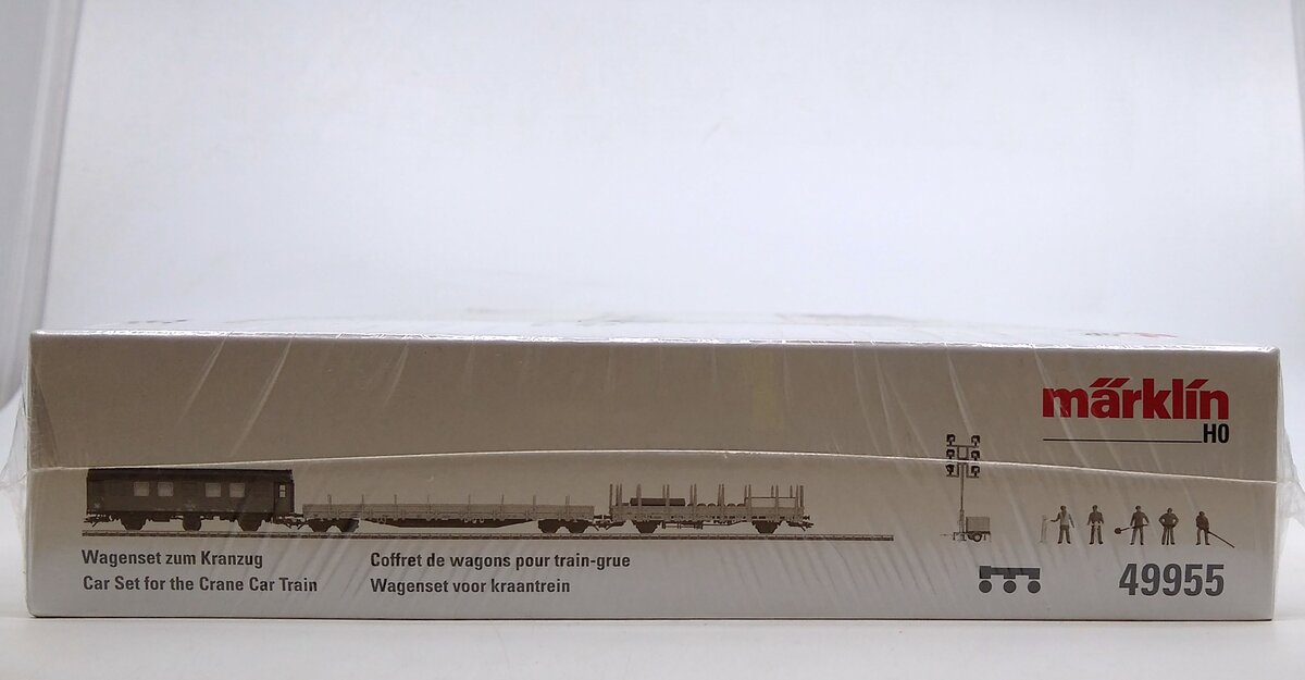 Marklin 49955 HO Deutsche Bahn Crane Car Train Freight Car Set of 3
