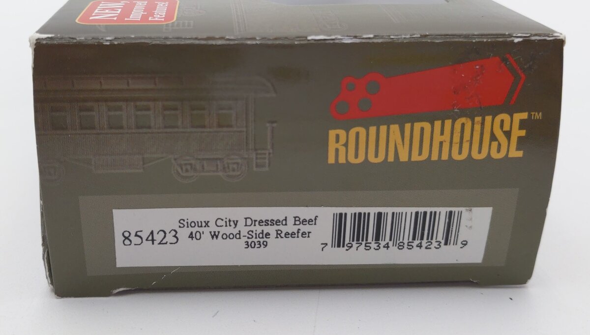 Roundhouse 85423 HO NX 40' Wood Reefer, Sioux City Beef #3039
