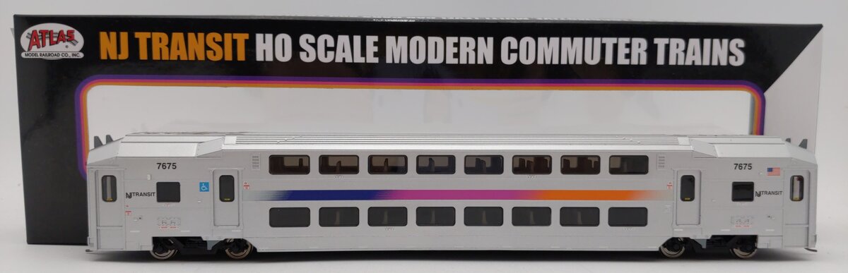 Atlas 20004128 HO New Jersey Transit Multi-level Commuter Coach Trailer #7675