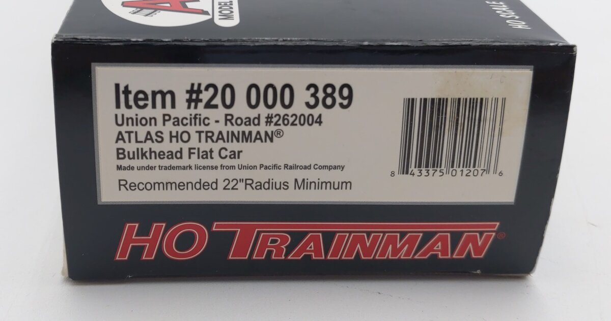Atlas 20000389 HO Scale Union Pacific Bulkhead Flatcar #262004