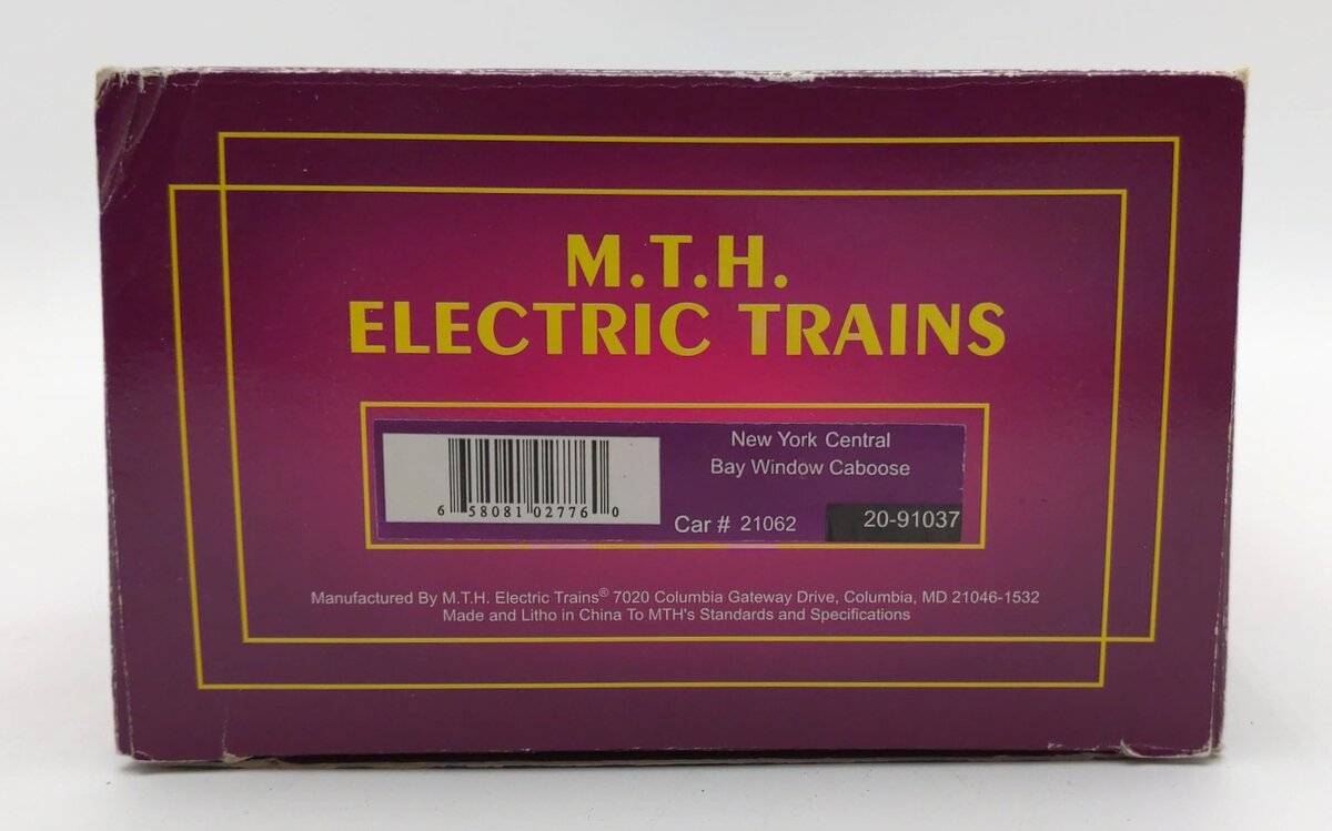 MTH 20-91037 O New York Central Bay Window Caboose #21062 LN/Box