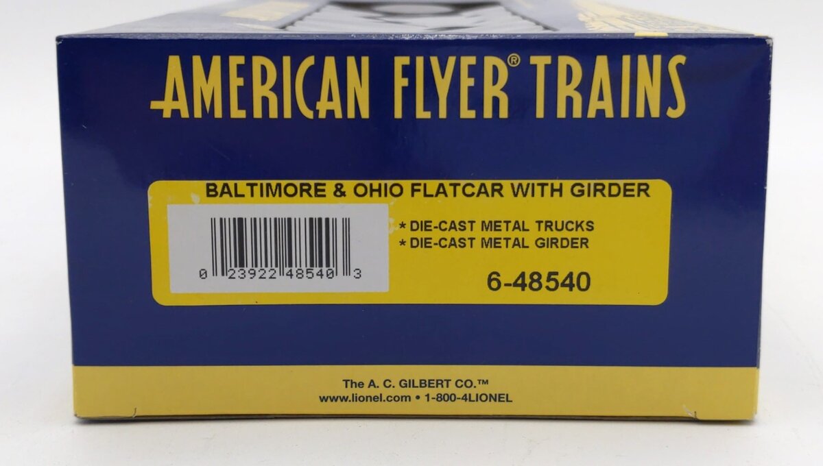 American Flyer 6-48540 S Gauge Baltimore & Ohio Flatcar With Girder