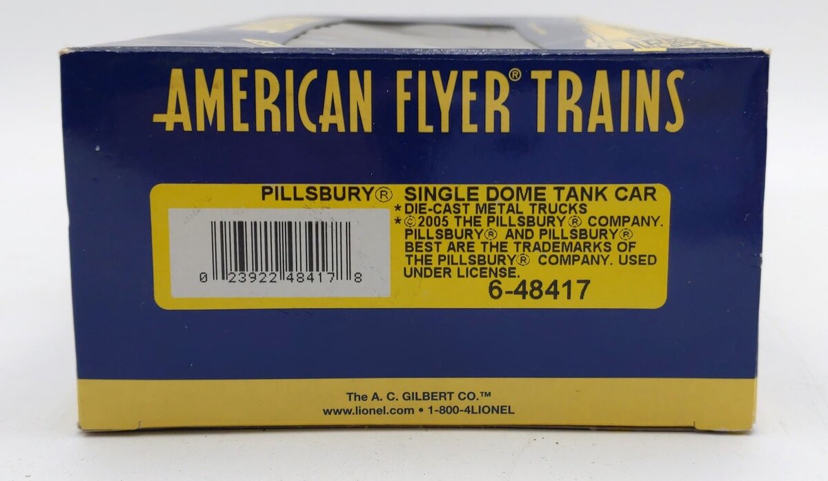 American Flyer 6-48417 S Scale Pillsbury Single Dome Tank Car