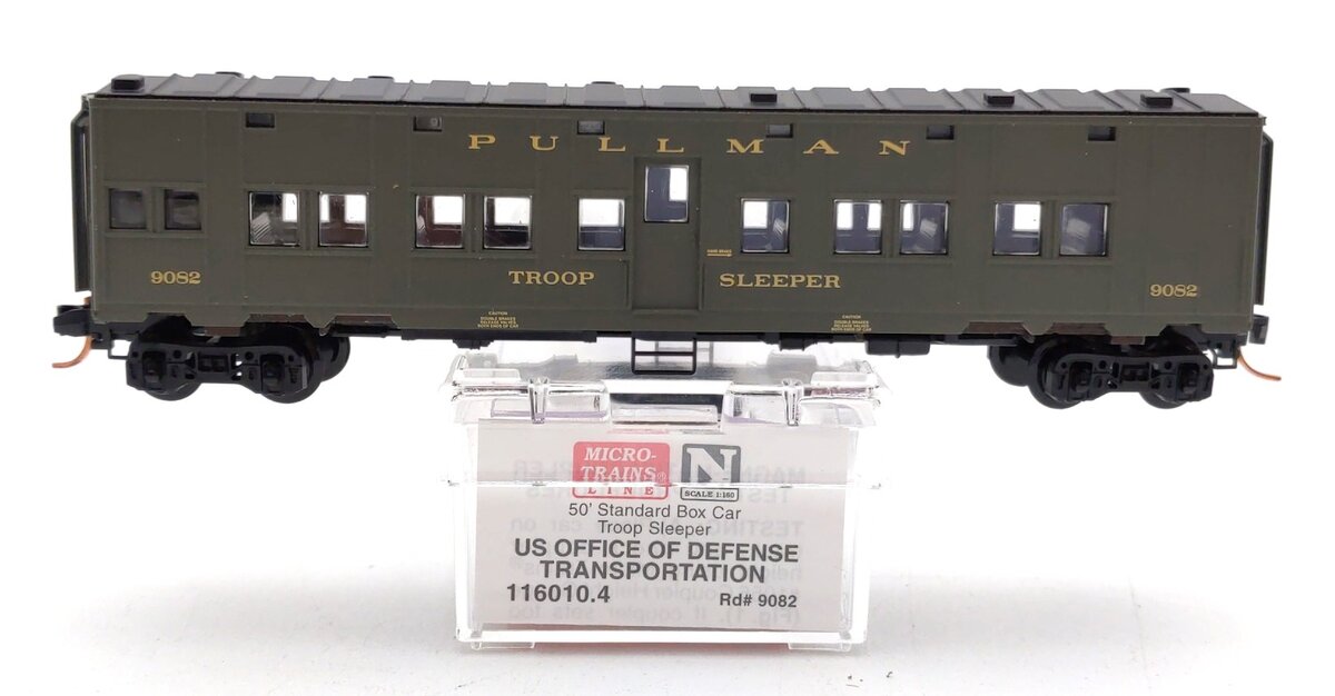 Micro-Trains 11600014 N Scale US Office Of Defense Troop Sleeper Car #9082 NIB