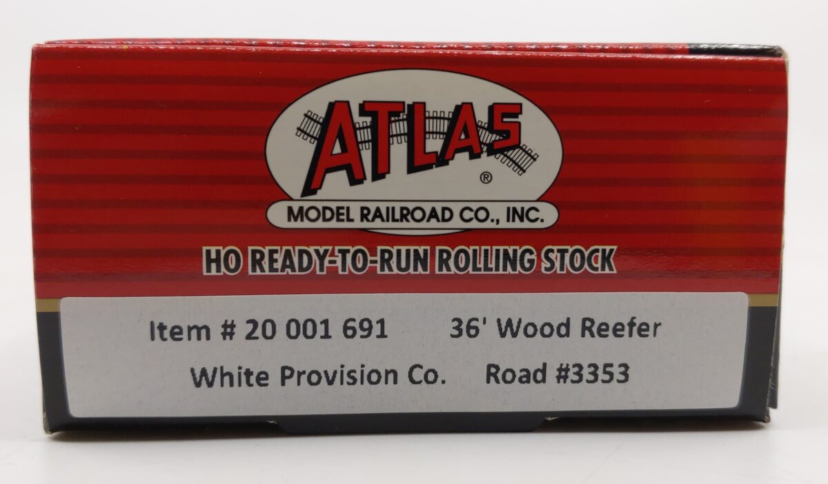 Atlas 20001691 HO White Provision Co. 36' Wood Reefer #3353