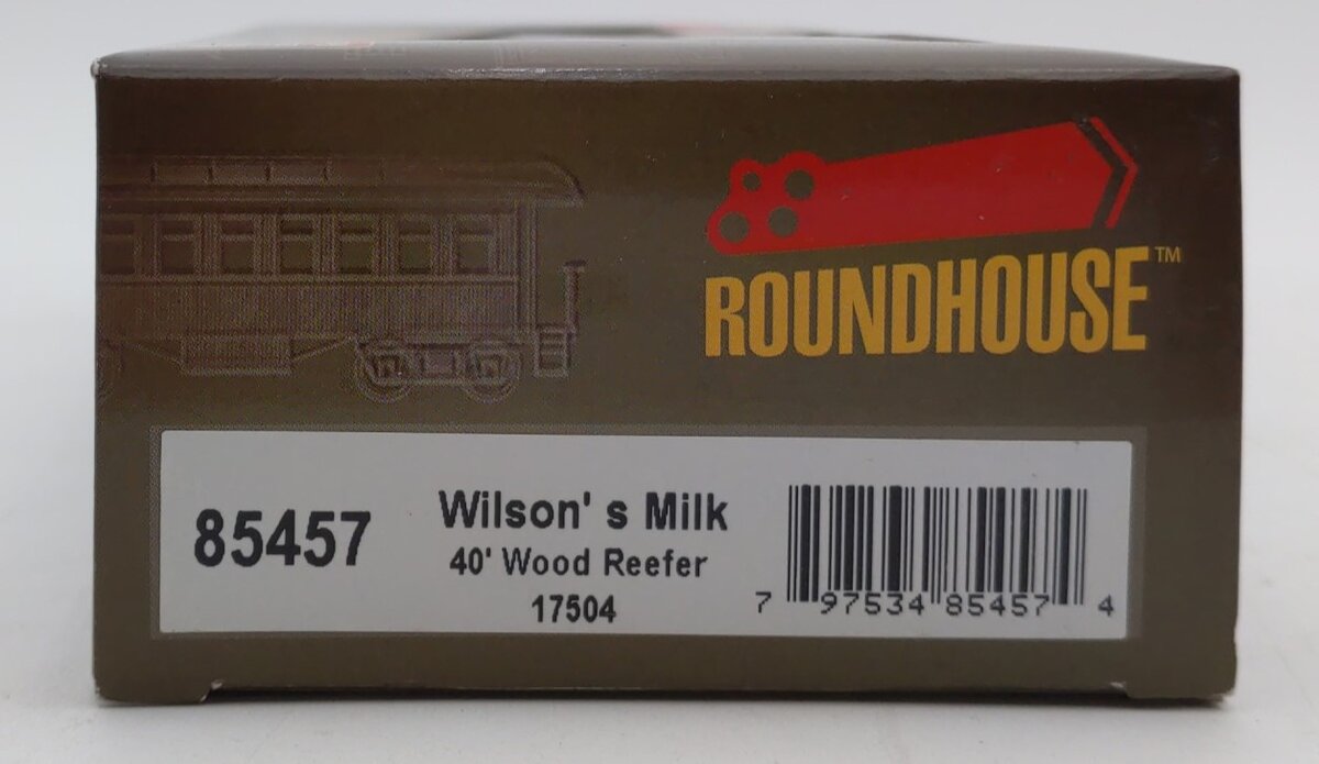 Roundhouse 85457 HO Wilson's Milk 40' Wood Reefer #17504