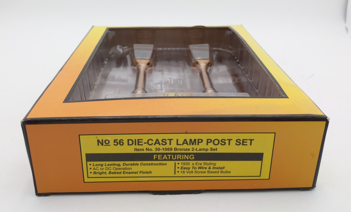 MTH 30-1069 O Diecast Lamp Post (Set of 2) #56 LN/Box