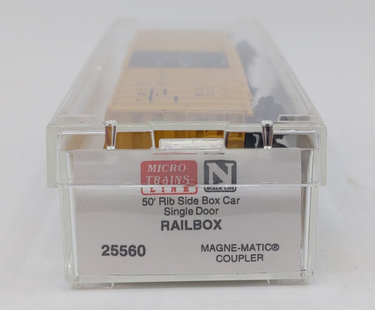 Micro-Trains 02500560N Railbox 50' Rib Side Boxcar w/o Roofwalk #31574 LN/Box