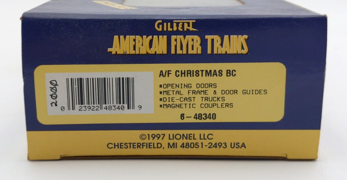 American Flyer 6-48340 S Scale 2000 Christmas Boxcar NIB