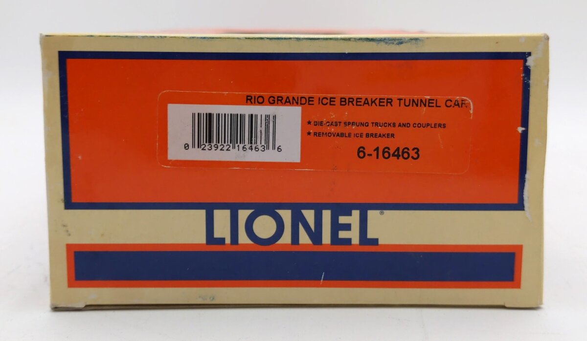Lionel 6-16463 O Rio Grande Ice Breaker Tunnel Car #18963