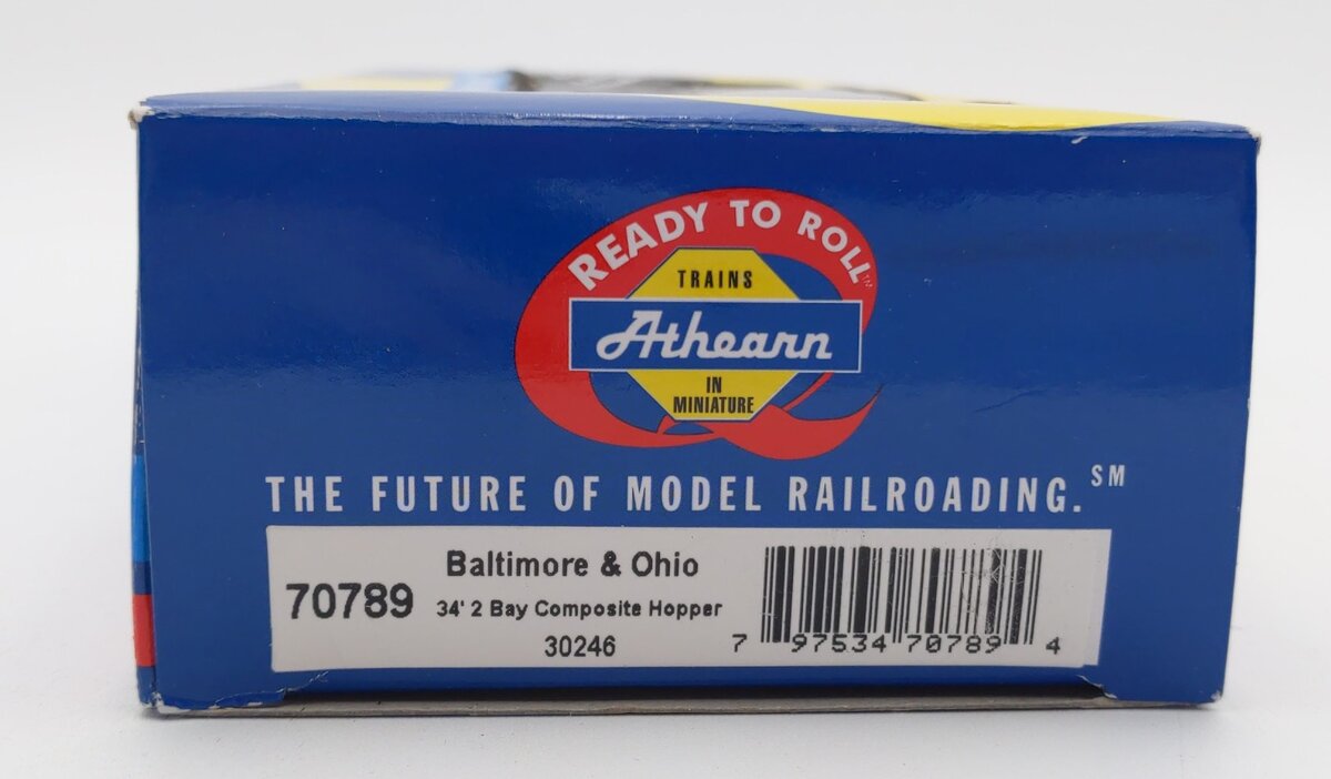 Athearn 70789 HO Baltimore & Ohio RTR 34'' Ribbed Hopper w/Coal Load #30246