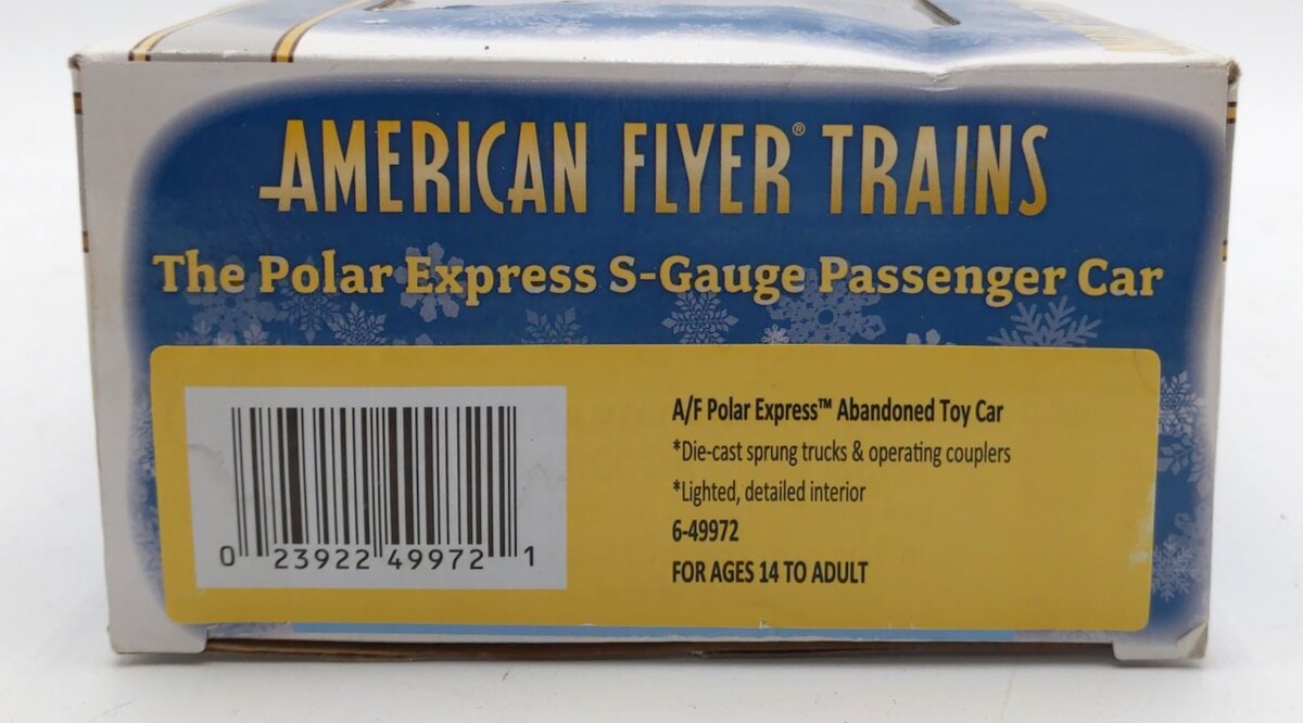 American Flyer 6-49972 S Gauge Polar Express Abandoned Toy Car NIB