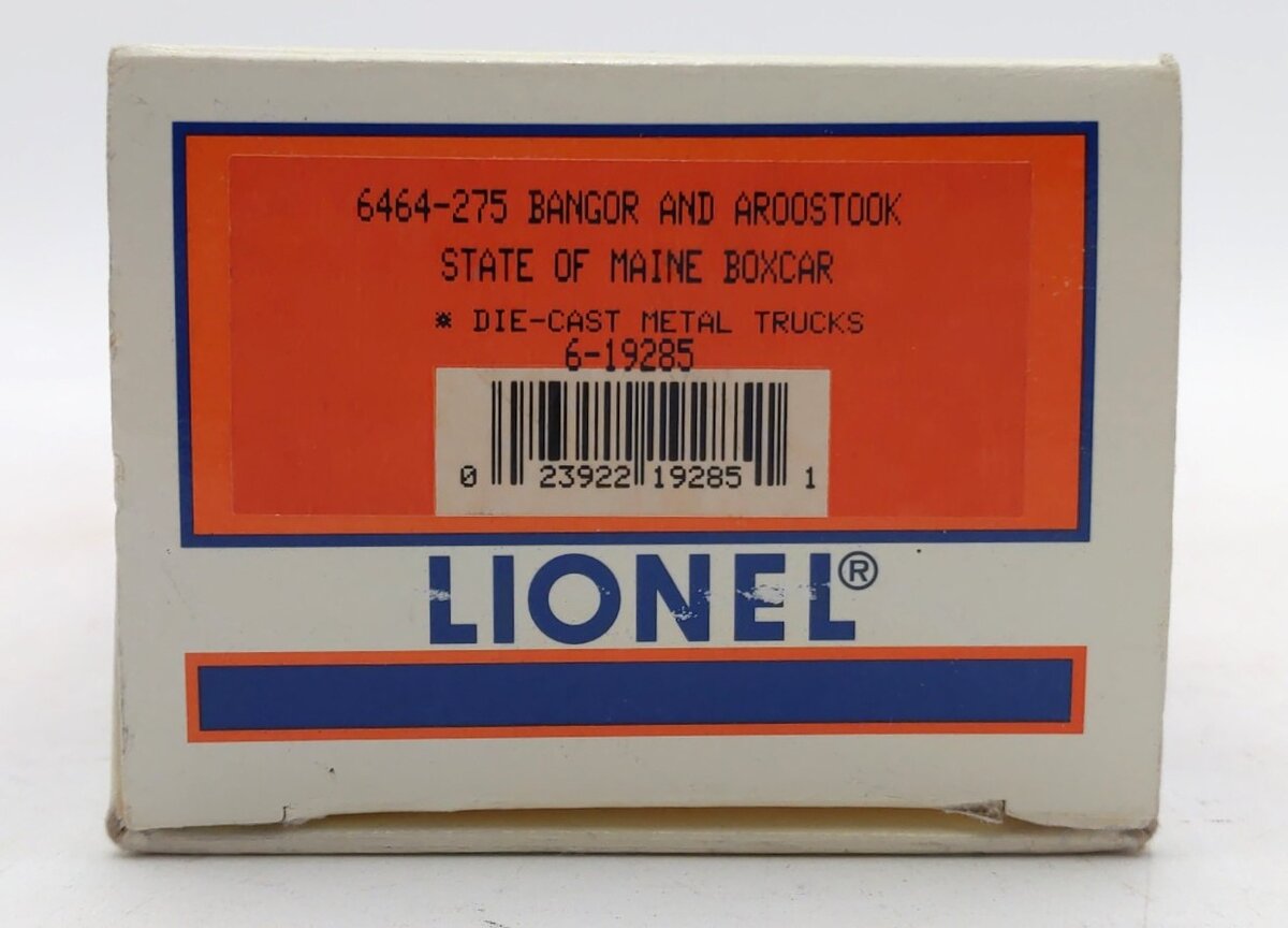 Lionel 6-19285 O Gauge Bangor & Aroostook "State of Maine" Boxcar #6464275 NIB