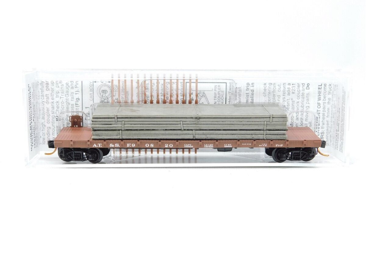 Micro-Trains 04400061 N ATSF 50' Straight Side Flatcar #90820 LN/Box
