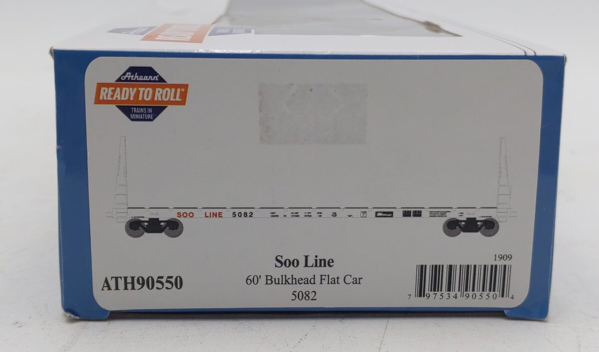 Athearn 90550 HO SOO Line 60' Bulkhead Flatcar #5082