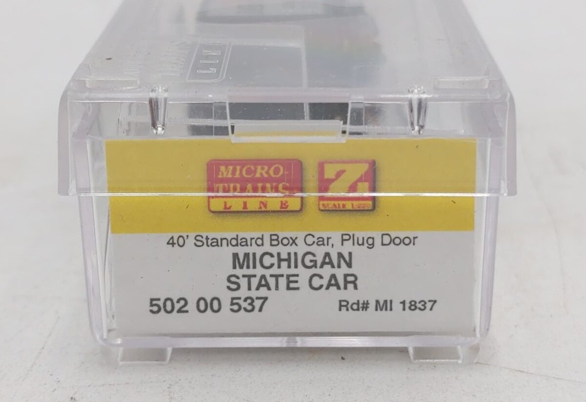 Micro-Trains 50200537 Z Scale Michigan 40' Standard Plug-Door Box Car #1837 LN/Box