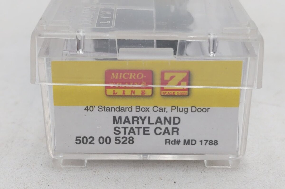 Micro-Trains 50200528 Z Scale Maryland 40' Standard Plug Door Box Car #1788 LN/Box