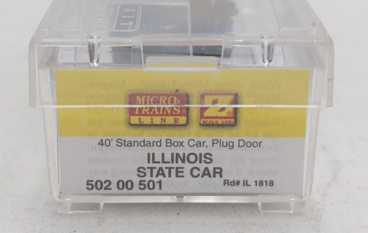 MicroTrains 50200501 Z Scale Illinois 40' Standard Plug Door Boxcar #1818 EX/Box