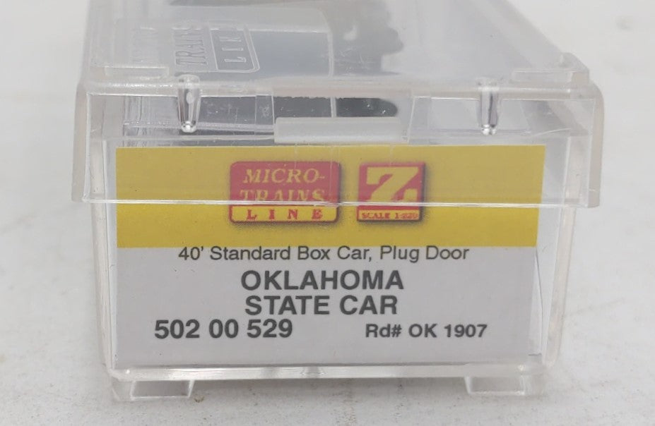 Micro-Trains 50200529 Z Scale Oklahoma State 40' Standard Plug Door Boxcar #1907 EX/Box