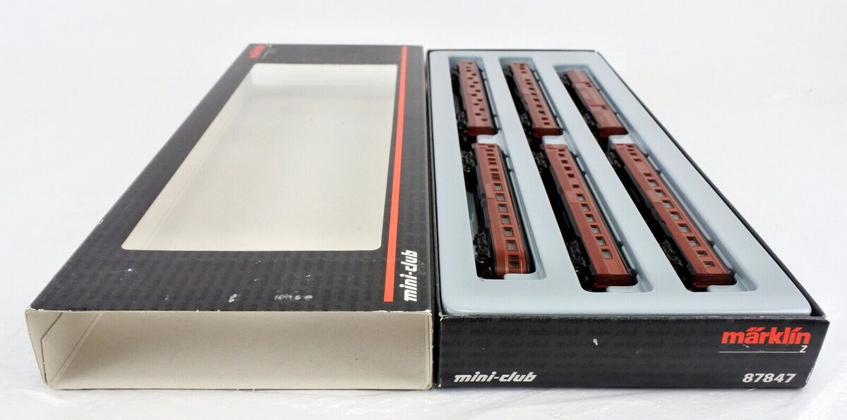 Marklin 87847 Z Pennsylvania Railroad Streamliner Passenger Car Set (Set of 6) NIB