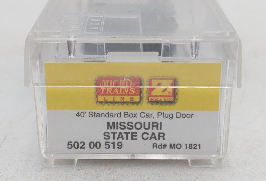 Micro-Trains 50200519 Z Scale Missouri State 40' Standard Plug Door Boxcar #1821 LN/Box