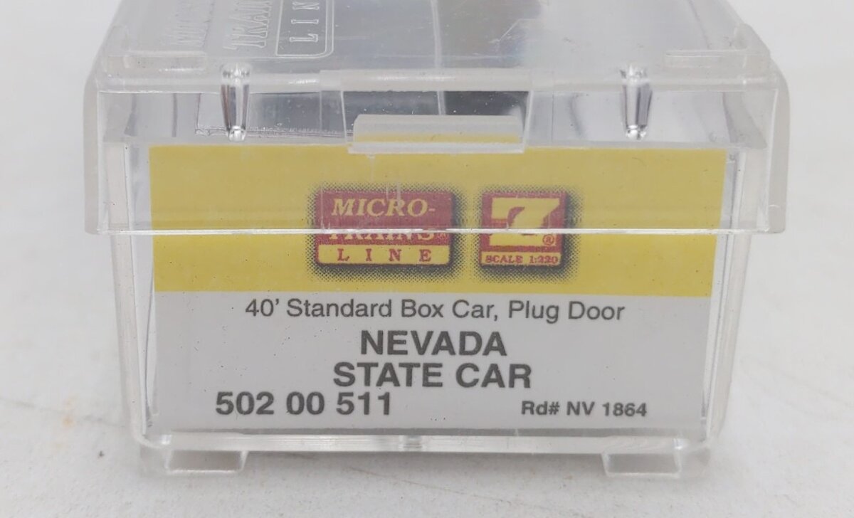 Micro-Trains 50200511 Z Nevada State Car 40' Steel Plug Door Box Car #1864 LN/Box