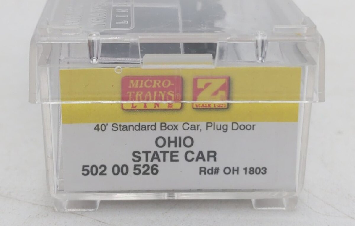 Micro-Trains 50200526 Z Scale Ohio State 40' Standard Plug Door Box Car #1803 LN/Box