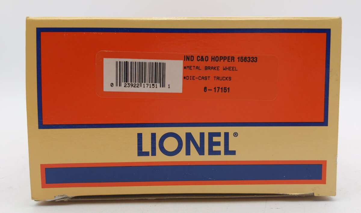 Lionel 6-17151 O Gauge Chesapeake and Ohio 3-Bay Hopper #156333 LN/Box
